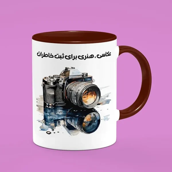 ماگ سرامیکی طرح عکاس - هدیه تبلیغاتی حرفه‌ای برای عکاسان و هنرمندان