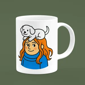 ماگ طرح دختر و سگ ، لیوان طرح دختر و سگ ، ماگ دختر و سگ ، لیوان دختر و سگ