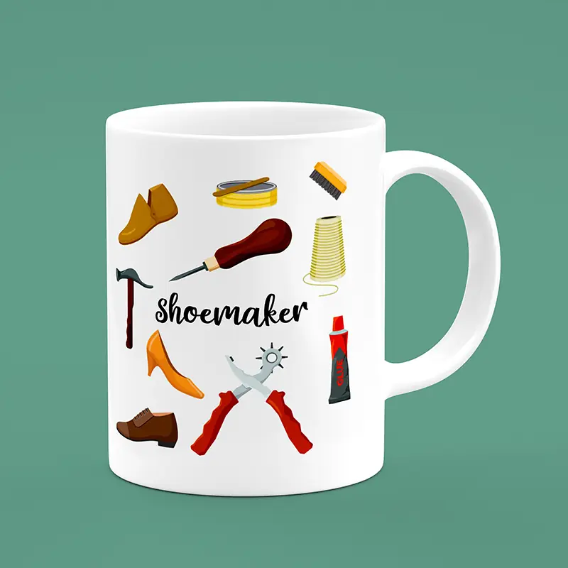 ماگ کفاش، ماگ طرح کفاش، لیوان کفاش، طرح کفاش، روز کفاش ، shoemaker