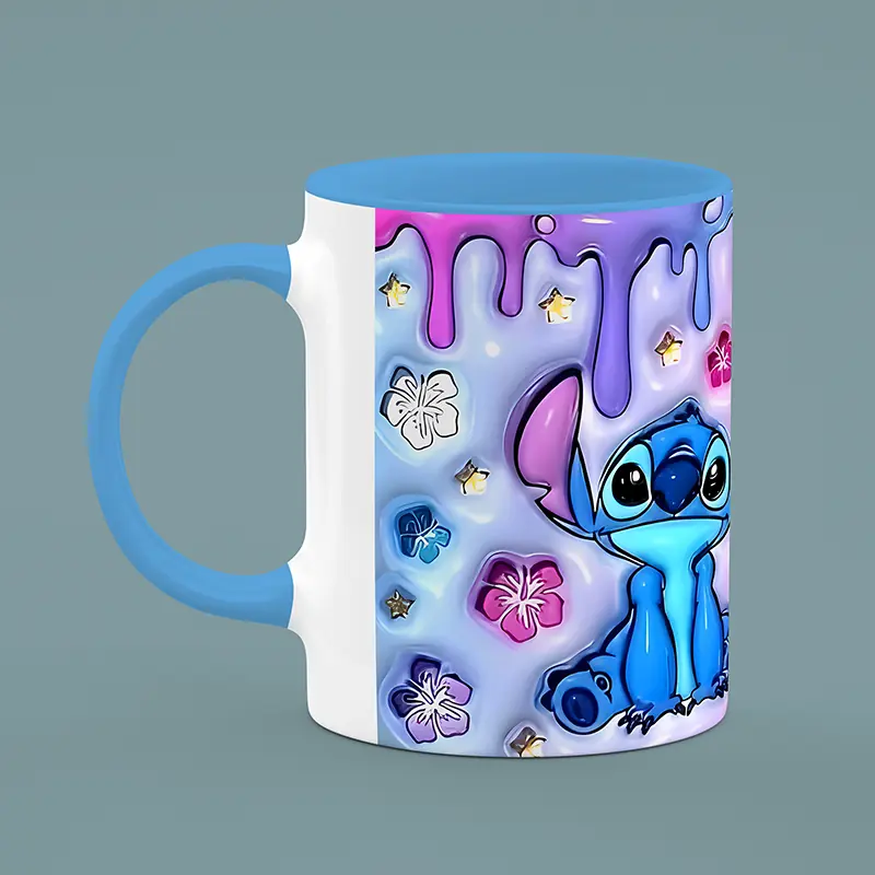 ماگ سرامیکی طرح استیچ ، لیلو و استیچ ، طرح فانتزی و رنگی ، ماگ انیمیشنی